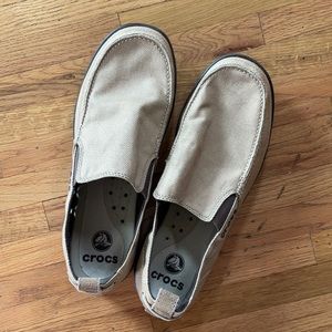 Crocs Walu slip on. Khaki/espresso color. Worn once. Male shoes